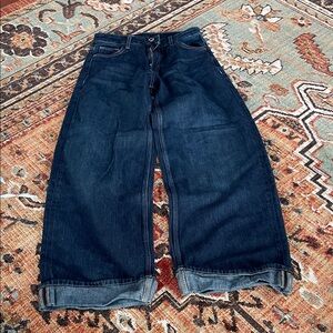 Zara Women's Deep Indigo Wide Leg Jeans